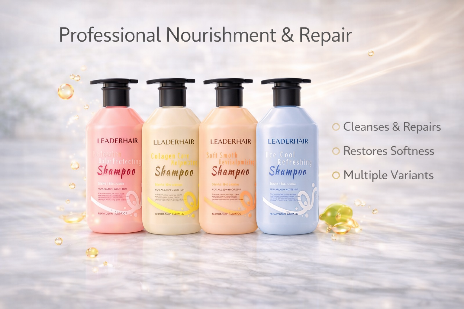 Leader Hair Professional Nourishing & Repair Shampoo Collection (All Variants)