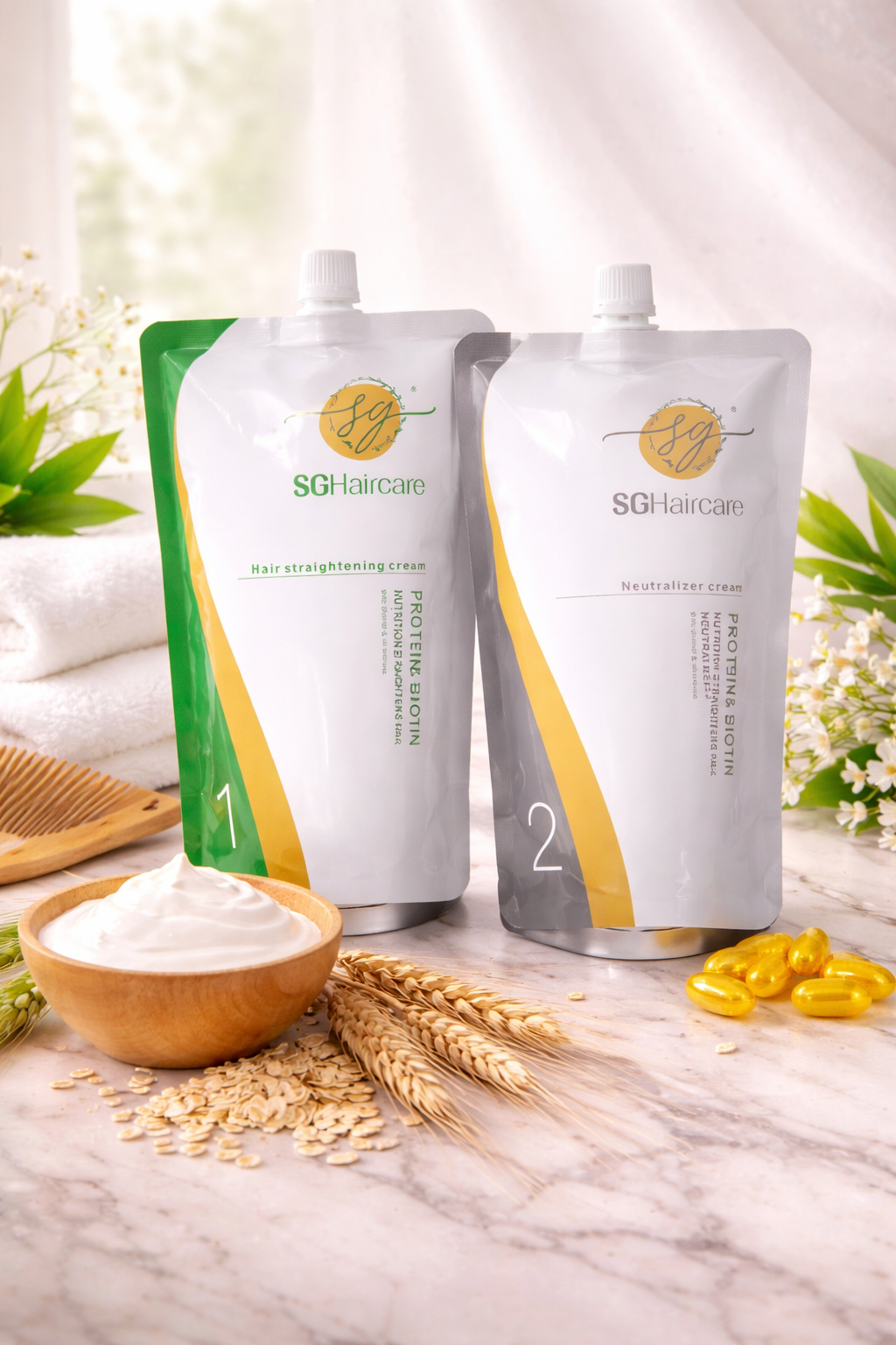 SG Haircare Protein & Biotin Hair Straightening System